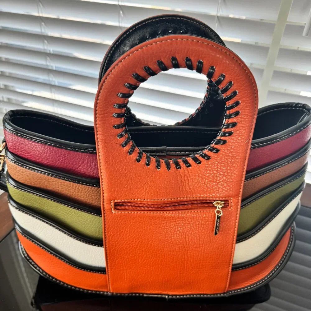 Systyle Multicolor Leather Handbag